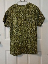 Zaxby&#39;s Uniform T-Shirt Mens Large Cotton Camouflage Green Short Sleeve ... - $7.30
