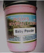 Molly&#39;s Soybean Baby Powder Candle Vintage Pink U.S.A. 8 oz Jar New - $9.78