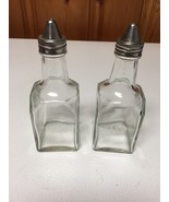 Set of Two 6 oz. Oil and Vinegar Dispensers Salad Dressing Cruet Glass B... - £7.86 GBP