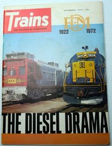 Sept. 1972 Trains: The Magazine Of Railroading Steam/Diesel Rosters News Yarns - £9.09 GBP
