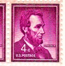 U S Stamp - 4c Abraham Lincoln Stamp, Plate Block Of 4 Stamps 1954 - £5.14 GBP