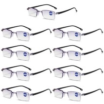 9PK Rimless Blue Light Blocking Reading Glasses Diamond Cut Edge Readers for Men - £11.42 GBP