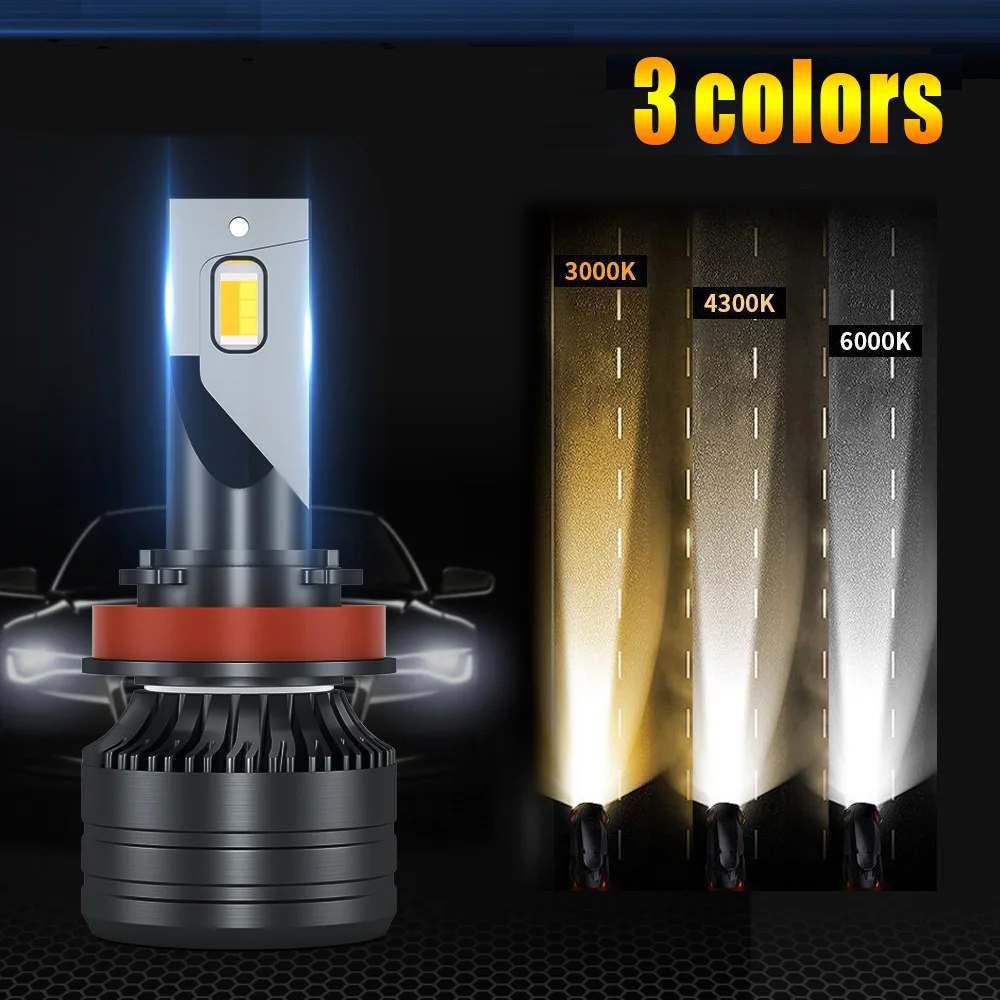 Car Headlight 22000LM Dual-color H4 LED Tri-color H7 H11 H8 9005 HB3 9006 H3 LED - £168.45 GBP