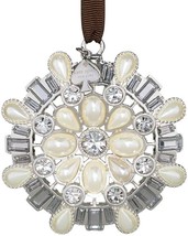 Kate Spade New York Bejeweled Holiday Ornament 2015 Silverplate/Crystal Gems New - $49.40