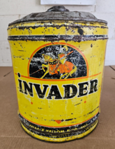 Vintage Invader Oil Can 5 Gallon Advertising Rare Motor Oil  gas station - £125.74 GBP