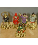5 Vintage Resin Lucky Japanese Gods Of Good Fortune Figurines - $566.69 MXN