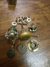 Lot Assorted Antique Vintage Brass Snd Glass door knobs,  trim pieces. - £11.86 GBP