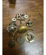 Lot Assorted Antique Vintage Brass Snd Glass door knobs,  trim pieces. - £11.70 GBP