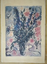 Marc Chagall Signed L.E. Lithographic Reproduction, Pair of Lovers, 100 x 70 cm - £183.85 GBP