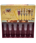 RCR Royal Crystal Rock Raffaello Set of 6 5 1/2 oz Crystal Champagne Flutes - £64.86 GBP