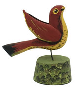 HAND CARVED BIRD FIGURINE - Pennsylvania Dutch USA Wood Folk Art - Ben F... - £259.56 GBP
