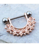 Rose Gold Filigree Fan Design Nipple Ring - $22.75