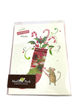 Madison Park Christmas Cards Stocking Candy Canes Sweet Peppermint Wishes - £11.24 GBP