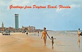 Greetings From Daytona Beach FLORIDA-NEW Lookout TOWER~1968 Postcard - £7.76 GBP