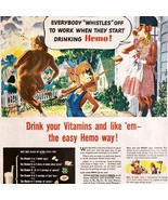 1944 Borden Dairy Hemo Advertisement Chocolate Malt Drink Mix Elsie Cow ... - $550.13 MXN