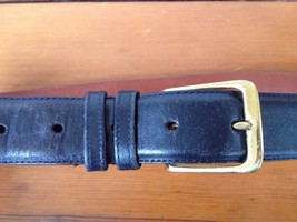 Coach Black Burnished Cowhide Leather Belt 5800 Solid Brass Buckle Mens ... - £36.86 GBP