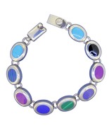 Multi Color 7.5 INCH LONG BRACELET REAL SOLID .925 STERLING SILVER 33.5 g - $234.44 CAD