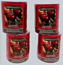 ( Lot of 4 ) Luminessence Apple Cinnamon Pillar Candles, Great Scent! 7 oz Each - £15.52 GBP