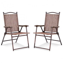 Patio Folding  Lounge  Chairs Set of 2 - Coffee - £87.56 GBP