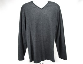 Calvin Klein V-Neck Lightweight Cotton Sweater Men&#39;s XL Gray Casual Long... - £21.36 GBP