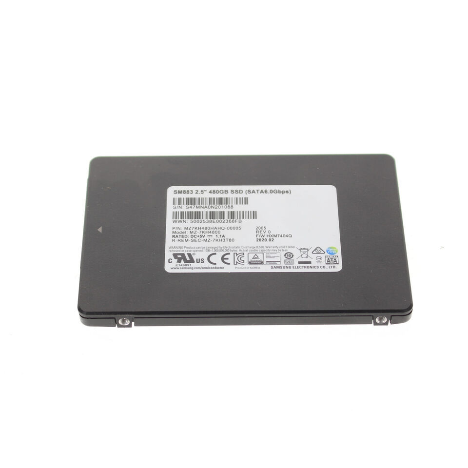 Samsung MZ-7KH4800 480GB 6GBPS 2.5&quot; SATA SM883 Solid State Drive w60 - $61.99