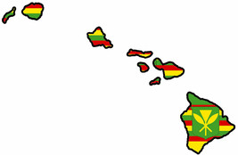 Kanaka Maoli Flag Hawaiin Island Map Hawaii Decal Car Window Bumper Sticker St.# - £2.11 GBP+