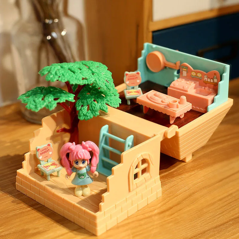 DollHouse Miniature Furniture DIY Doll House With Mini Doll Green Tree Forest - £12.90 GBP