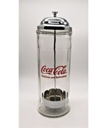 Coca Cola Straw Dispenser Old Fashioned Glass Silver Tone Lid 1992 Colle... - $39.99