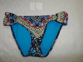 Lucky Brand Tribal Wave Tab Side Hipster Bikini SWIM Bottom Multi-Color L-$54 - £16.32 GBP