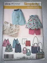 Simplicity 3808 Sewing Pattern Infant Top, Romper, Bib, Diaper Bag, Knit... - $3.96