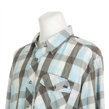 Burton Blue Gray White Check Plaid Long Sleeve Casual Shirt Mens Large - £11.86 GBP