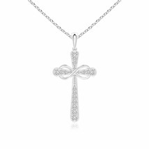 Authenticity Guarantee 
ANGARA Diamond Cross and Sideways Pendant Necklace in... - £438.12 GBP