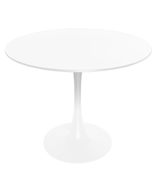 LeisureMod 31&quot; Round Dining Table, Modern MDF Top &amp; White Iron Pedestal ... - $3,493.50 MXN