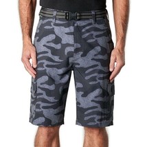 Iron Co Hybrid Cargo Shorts Mens 36 Camo Gray Belted Performance Stretch NEW - £16.90 GBP