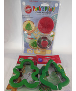 Wilton Push N Print Cookie Set Snowflake Snowman Tree +2 metal &amp; silicon... - $28.47 CAD