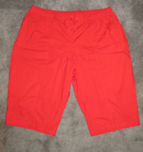 Cato 26/28W red utility pull on capri pants, pockets, NWT, 18&quot; inseam - £17.29 GBP