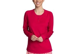 MUK LUKS Womens Henley and Printed Pajama Top Color Winedot Size XL - £27.60 GBP