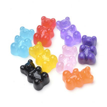 10 Candy Bear Cabochons Gummy Flat Backs Assorted Lot Cute Jewelry Supplies - £4.12 GBP