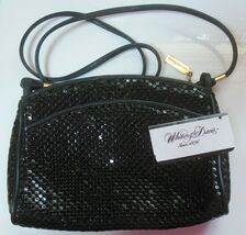 Vintage Whiting &amp; Davis Black Mesh Bag Zippered Top - $87.12
