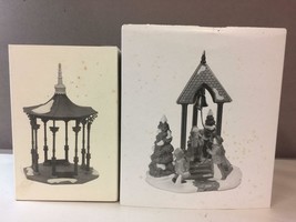 Lot of 2 DEPT 56 Heritage,Town Square Gazebo &amp; Christmas Bells Special Event - £48.94 GBP