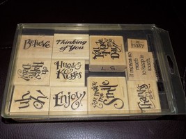 Stampin Up Everyday Expressions 1997 Enjoy Smile Thanks Stamps Set 11 EUC - $31.82