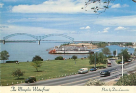 View of Memphis Waterfront, Hernando De Soto Bridge, Delta Queen, Tenn. - £3.84 GBP