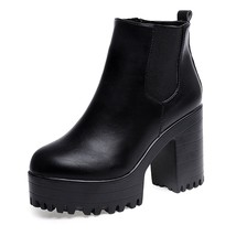 Women Boots Square Heel Platforms Leather Thigh High Pump Boots Shoes - £25.05 GBP