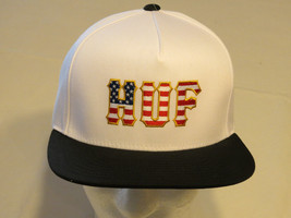 HUF white black RARE Mens adult hat cap snap back surf skate one sz one ... - $30.88