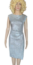 Vince Camuto Silver Knit Fitted Sleeveless Cocktail Dress Size 2 - £59.35 GBP