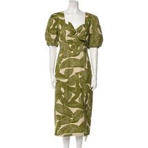 Walter Baker Juanita Palm Print Dress, Green &amp; Cream, Size 10 - $22.99