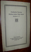 1928 Madison Junior High School Graduation Program Rochester Ny - £7.88 GBP