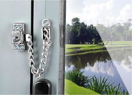 SS Door Bolt Chain Guard Home Lock Child Safety Security Swing Gate Wind... - $16.66