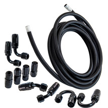 6an 16ft Stainless Steel Fuel Hose Line Fitting Kit 10 Pcs Swivel Hose  500 Psi - £45.86 GBP