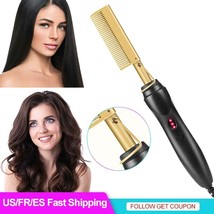 2 In 1 Hot Comb Straightener Electric Hair Straightener Hair Curler Wet Dry Use - £22.66 GBP